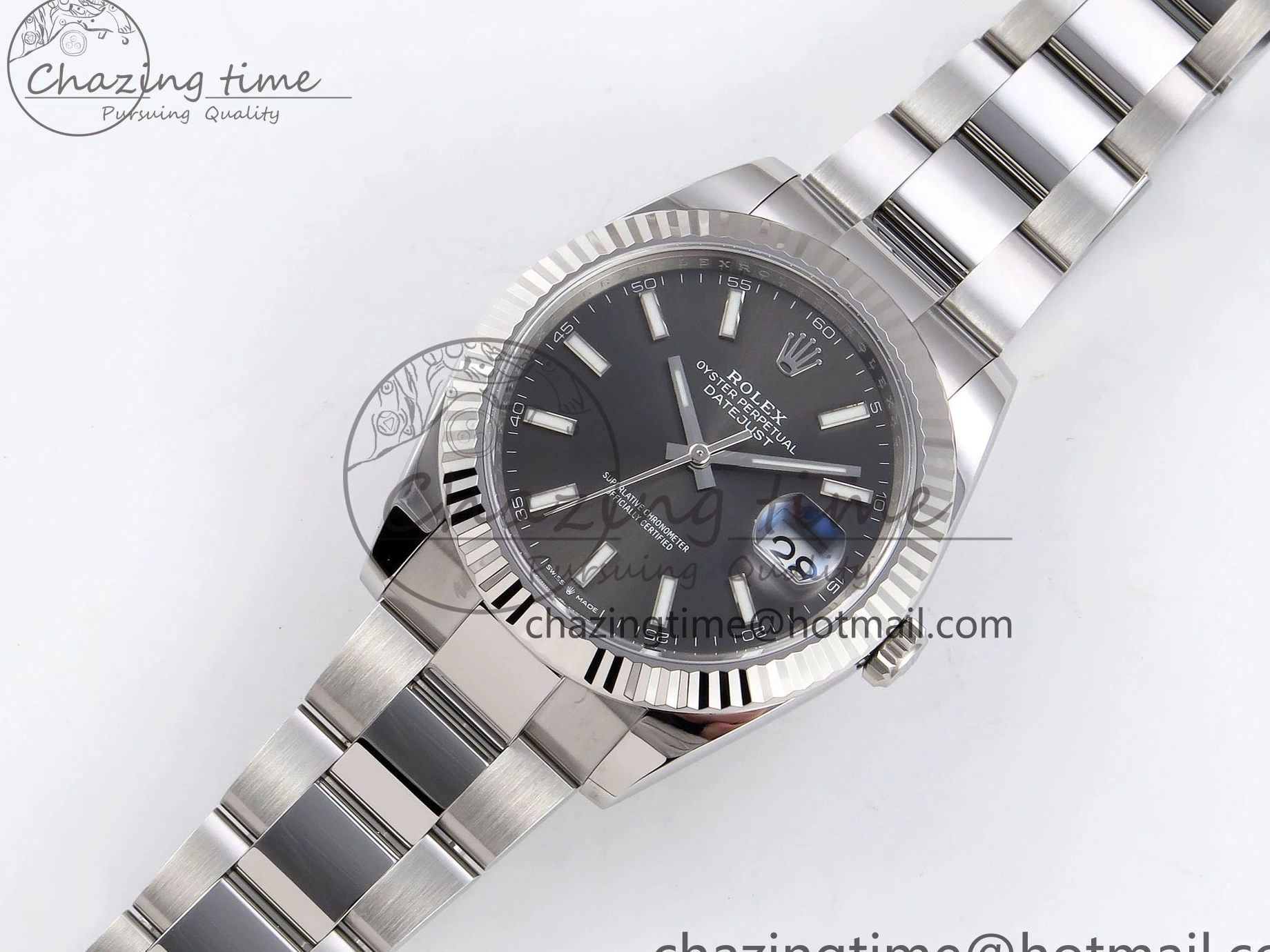 Best on DateJust 126334 41 C+F Oyster Steel 904L 1:1 Edition Dial VR3235 Bracelet SS Gray 1224